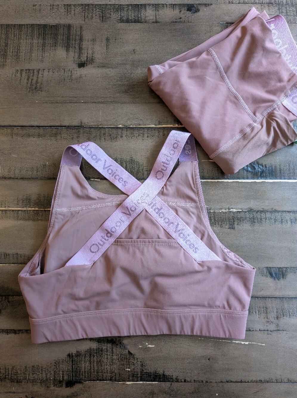 Outdoor Voices Mauve High-Neck Sports Bra - Picture 5 of 5